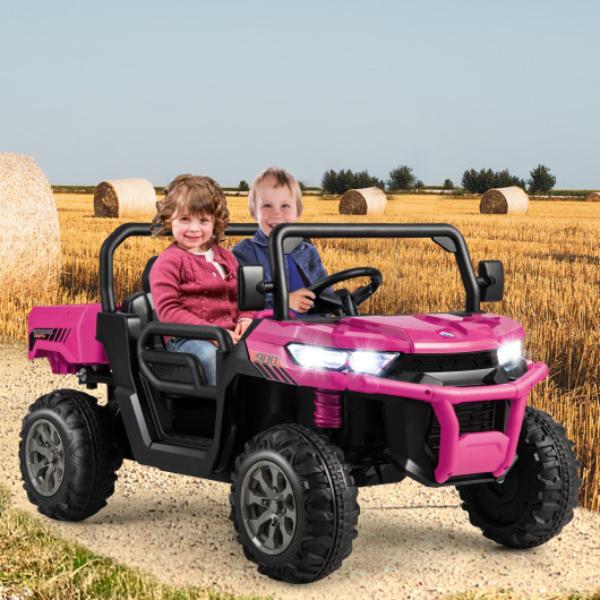 TQ10212US-MH 24V Ride on Dump Truck with Remote Control, Pink