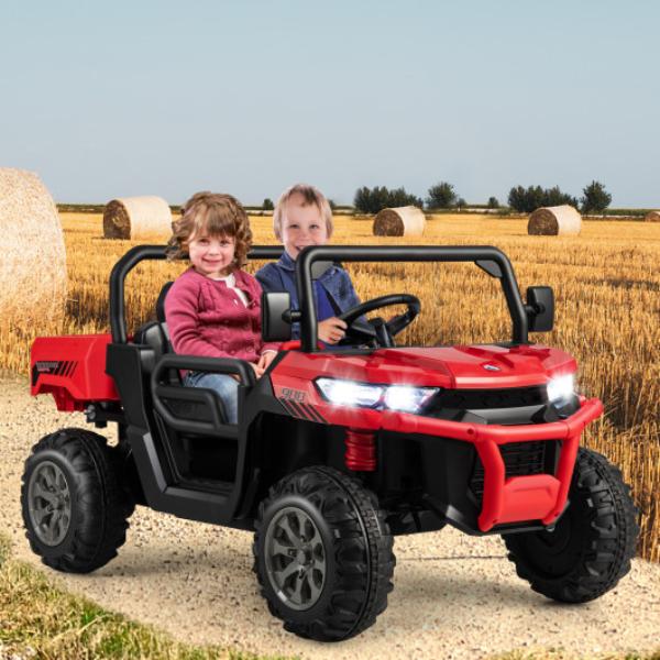 TQ10212US-RE 24V Ride on Dump Truck with Remote Control, Red