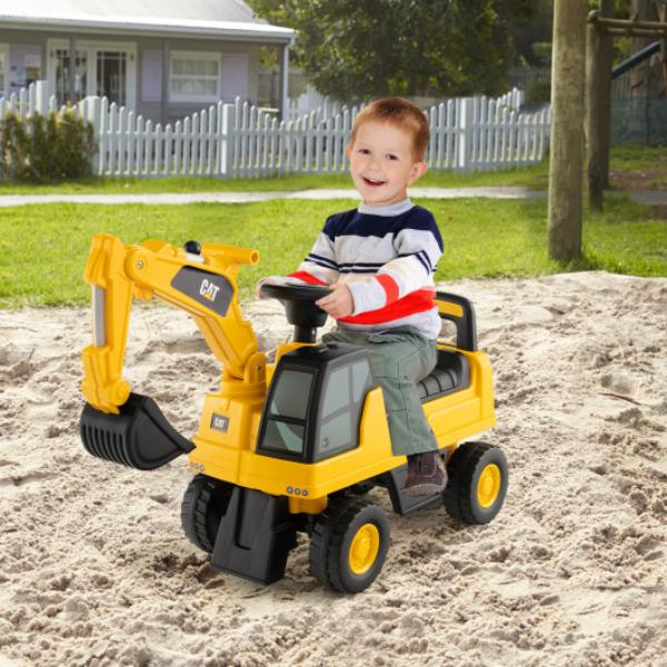 TQ10145YW Licensed Caterpillar Kids Ride on Digger, Yellow