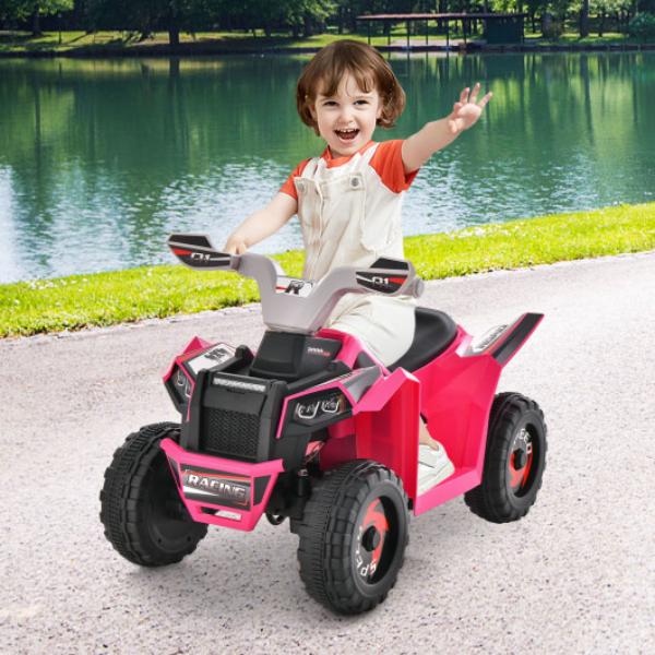 Picture of Total Tactic TQ10174US-MH Kids Ride on ATV 4 Wheeler Quad Toy Car with Direction Control&#44; Pink