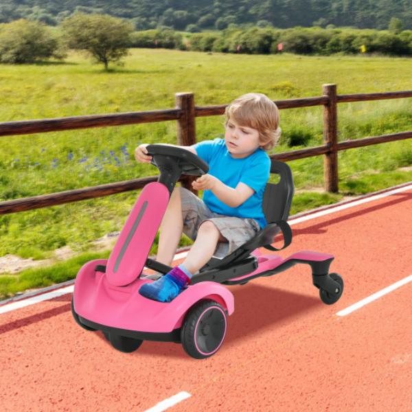 TQ10177US-PI 6V Kids Ride on Drift Car with 360 deg Spin & 2 Adjustable Heights, Pink