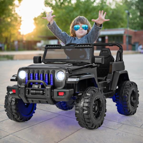 TY328019CH 12V Kids Ride-on Jeep Car with 2.4 G Remote Control, Solid Black