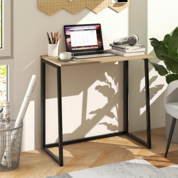 CB10147NA 31 in. Space-Saving Folding Computer Desk for Home Office, Natural