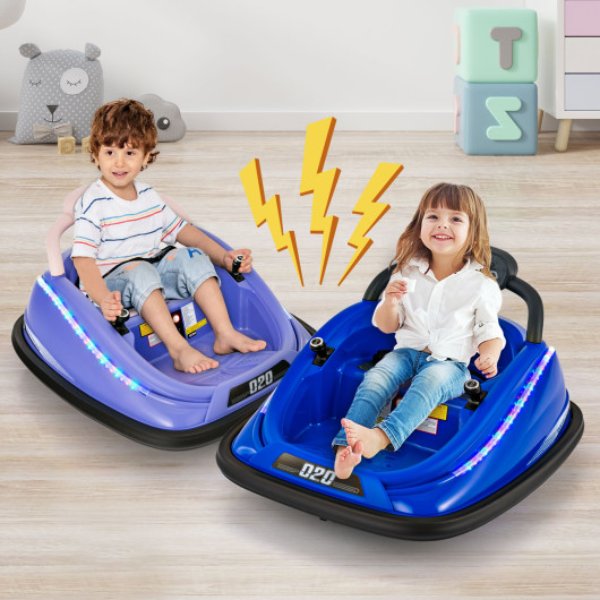 Picture of Total Tactic TQ10125US-ZS 12V Kids Bumper Car Ride on Toy with Remote Control & 360 deg Spin Rotation&#44; Purple