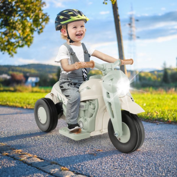 Picture of Total Tactic TQ10165US-BE 6V Kids Electric Ride on Motorcycle with Bubble Maker & Music&#44; Beige