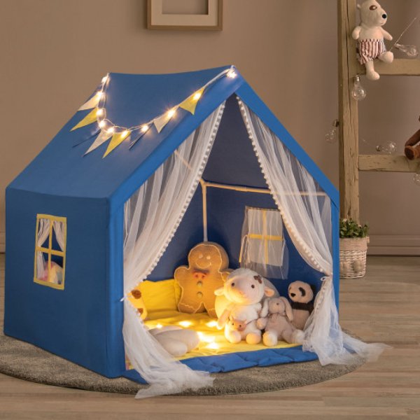 Picture of Total Tactic TP10144NY 48 x 42 x 50 in. Large Play Tent with Washable Cotton Mat Holiday Birthday Gift for Kids&#44; Blue
