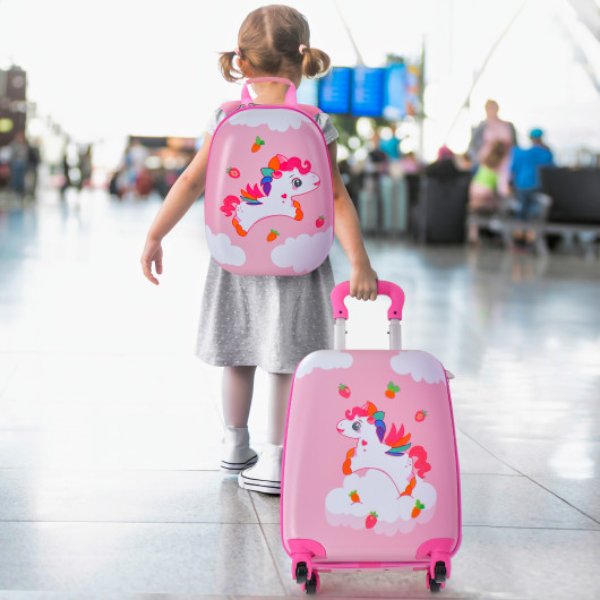 BN10004UC 2 Piece Kids Carry-on Luggage Set with 12 in. Backpack, Multi Color