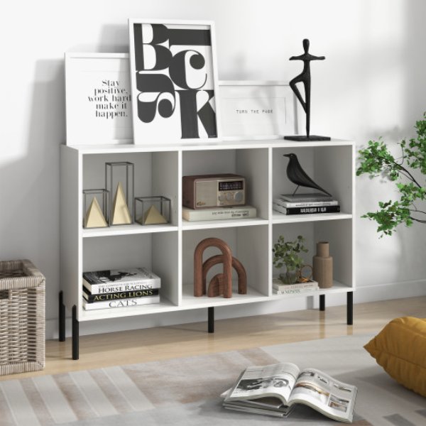 Picture of Total Tactic CB10456WH Open-Back Bookshelf with Drawer for Study&#44; White