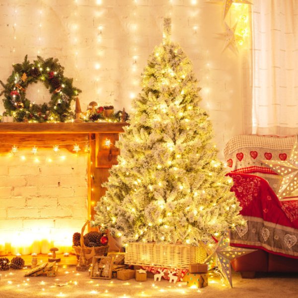 CM24564US 6 ft. 3-Minute Quick Shape Artificial Xmas Tree, Green & White