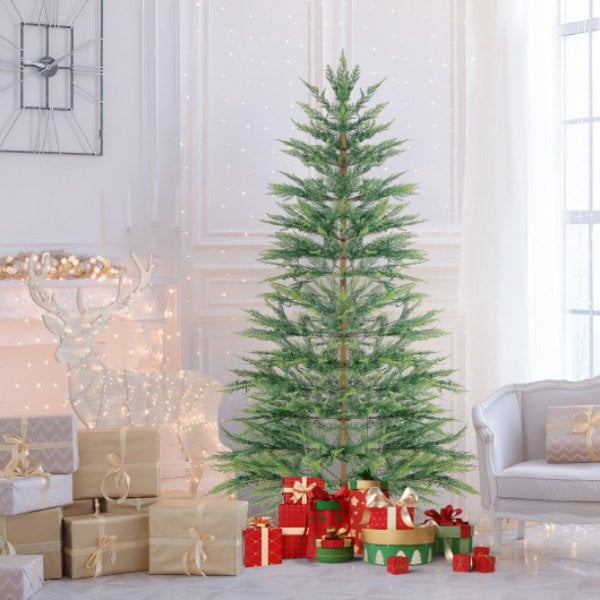 CM24587US 6.5 ft. Pre-Lit Hinged Artificial Cypress Christmas Tree