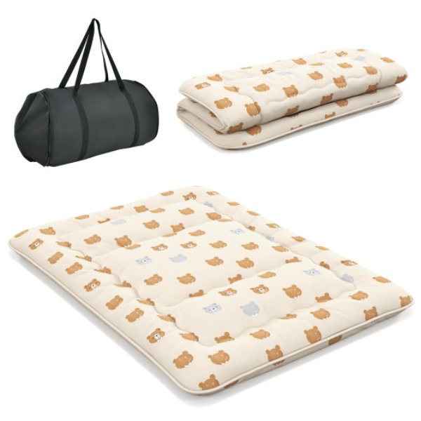 Picture of Total Tactic HU10426CF-Q Queen Size Foldable Futon Mattress with Washable Cover & Carry Bag for Camping&#44; Brown