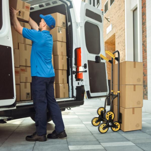 TH10072DK 350 lbs Capacity Stair Climber Hand Truck with Telescoping Handle, Black