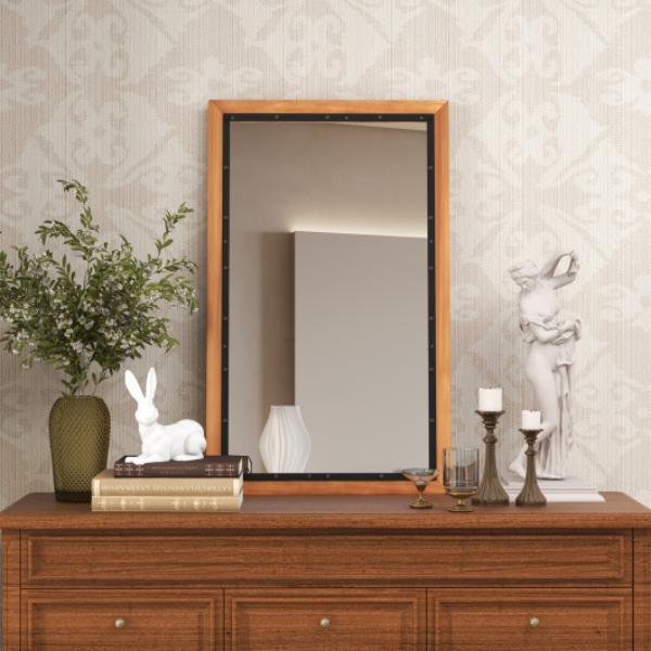 Picture of Total Tactic HZ10164NA 22 x 36 in. Rectangular Frame Decor Wall Mounted Mirror with Back Board&#44; Natural