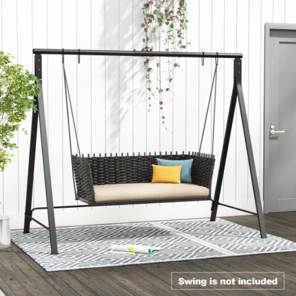 NP11311DK Patio Metal Swing Stand with A-Shaped Structure, Black