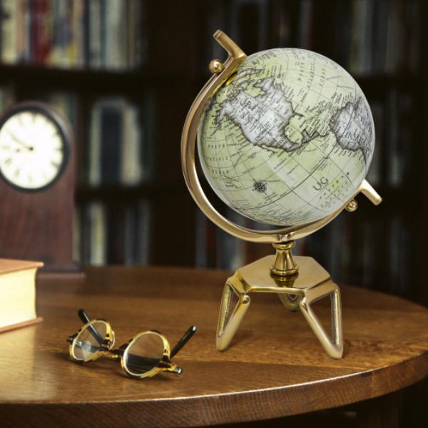 Picture of Total Tactic HZ10163-M Educational Geographic World Globe with Triangle Metal Stand&#44; White - 8 in.