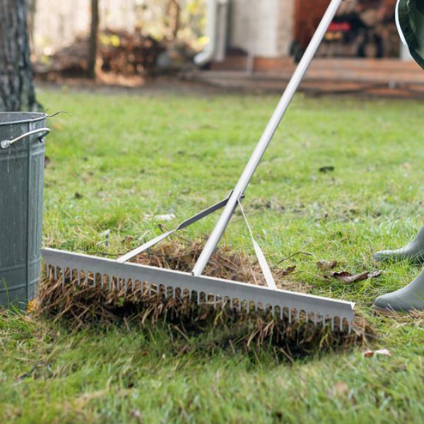 NP11306 Aluminium Rake with 36 in. Wide Rake Head & 68 in. Long Handle, Silver