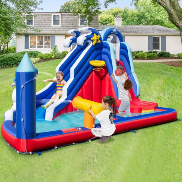 NP11175-EP24683 6-in-1 Inflatable Water Park with 735W Blower