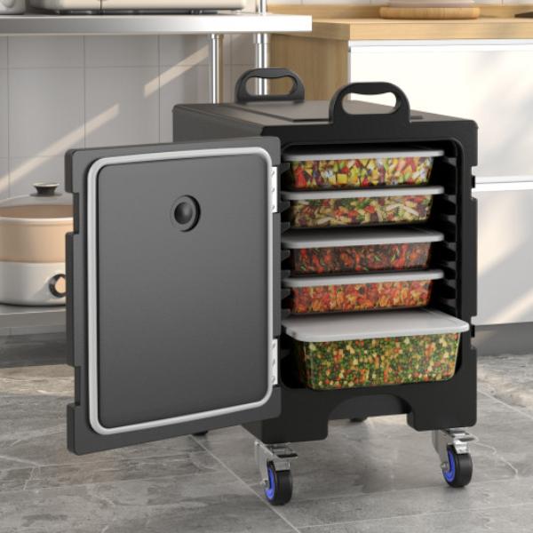 Picture of Total Tactic NP11316 81 qt. Capacity End-loading Insulated Food Pan Carrier with Wheels&#44; Black