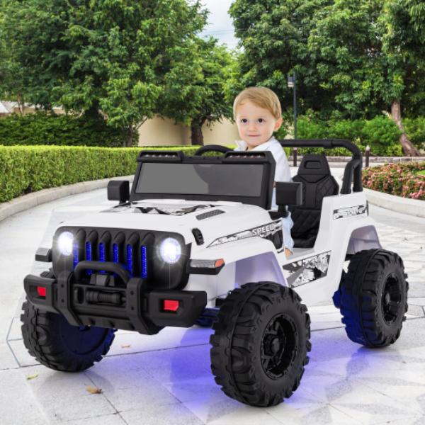 Picture of Total Tactic TY328019WH 12V Kids Ride-on Jeep Car with 2.4 G Remote Control&#44; White