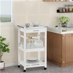 Rolling Kitchen Trolley Storage Basket & Drawers Cart