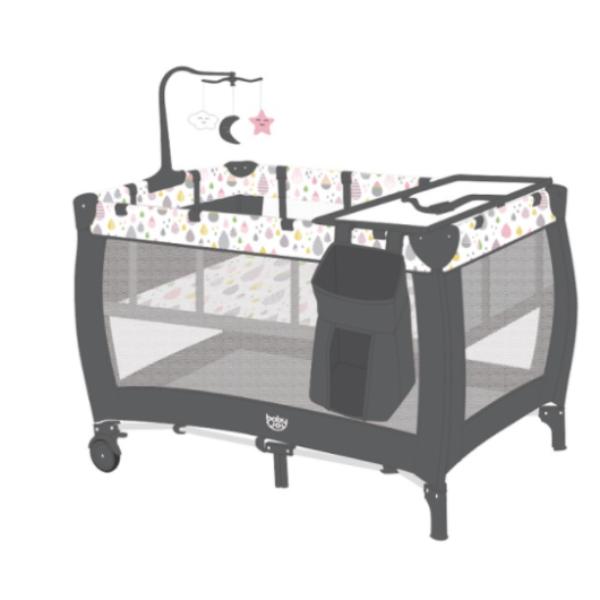BE10016CL Portable Baby Playard with Changing Table Bassinet & Music Box, Multi Color
