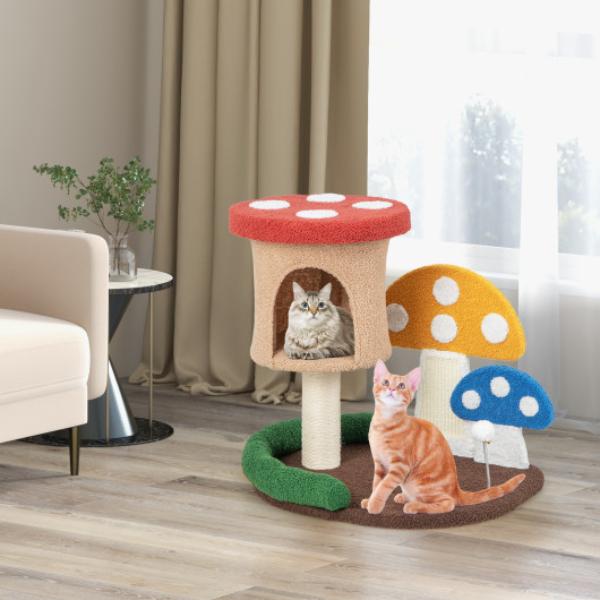 Picture of Total Tactic PV10123CL 4-in-1 Cat Tree with Condo & Platform&#44; Multi Color