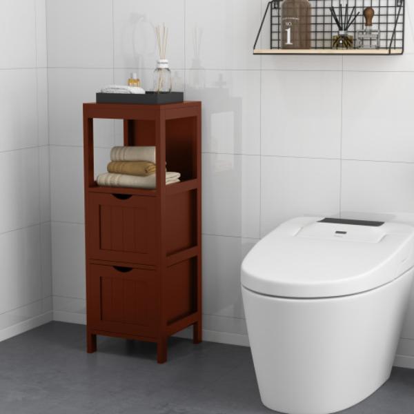 Picture of Total Tactic JV11432BN Freestanding Storage Cabinet with 2 Removable Drawers for Bathroom&#44; Brown