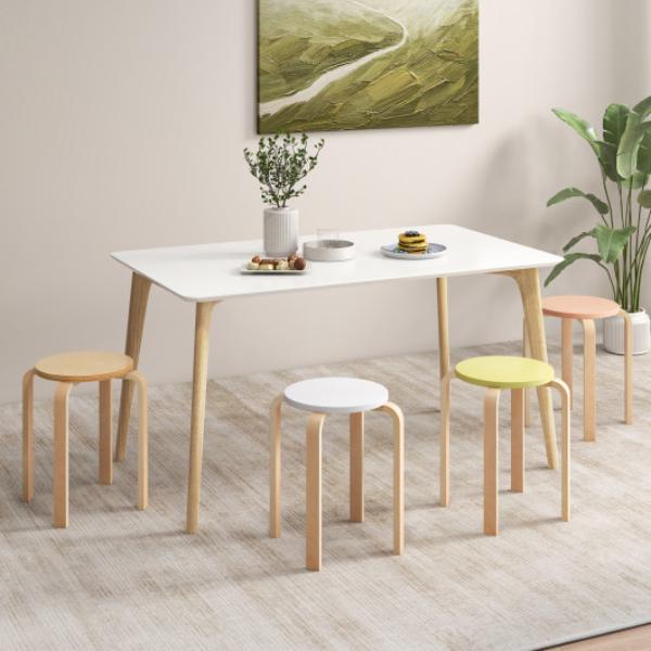 Picture of Total Tactic JV10970CL Bentwood Stackable Dining Stools with Round Tops&#44; Multi Color - Set of 4