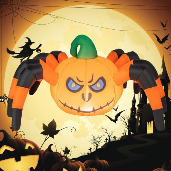 Picture of Total Tactic CM24311US 5 ft. Halloween Inflatable Pumpkin Spider with Built-in LED Light