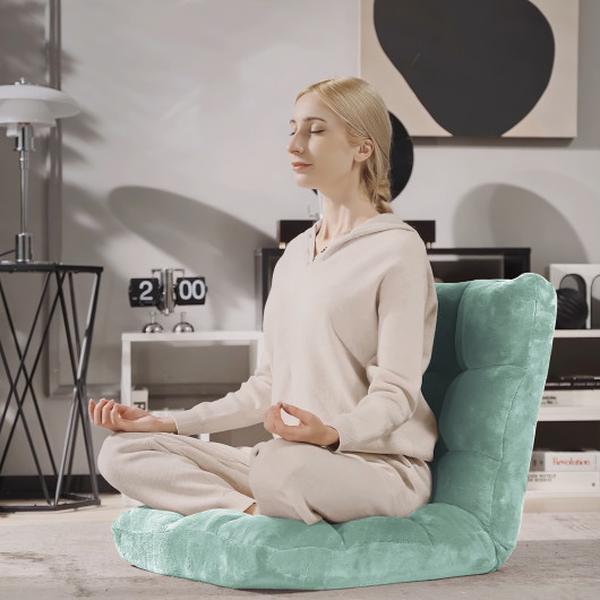HV10355LV 14-Position Adjustable Cushioned Floor Chair, Green