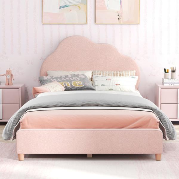Picture of Total Tactic HY10272PI Twin Size Bed Frame with Height-Adjustable Headboard & Sturdy Wooden Slats - A