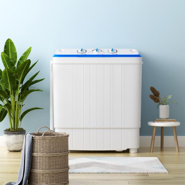 FP10587US-BL 17.6 lbs Portable Washing Machine with Drain Pump, Blue