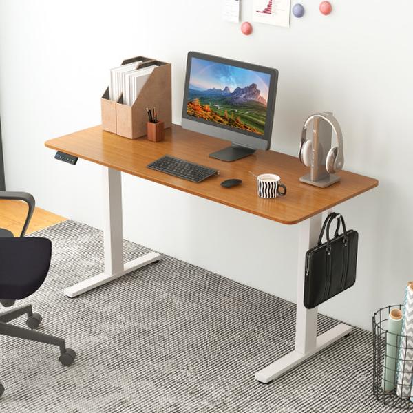 Picture of Total Tactic CB10608US-NA 55 x 24 in. Sit Stand Home Office Desk with 3 Memory Height Settings&#44; Natural