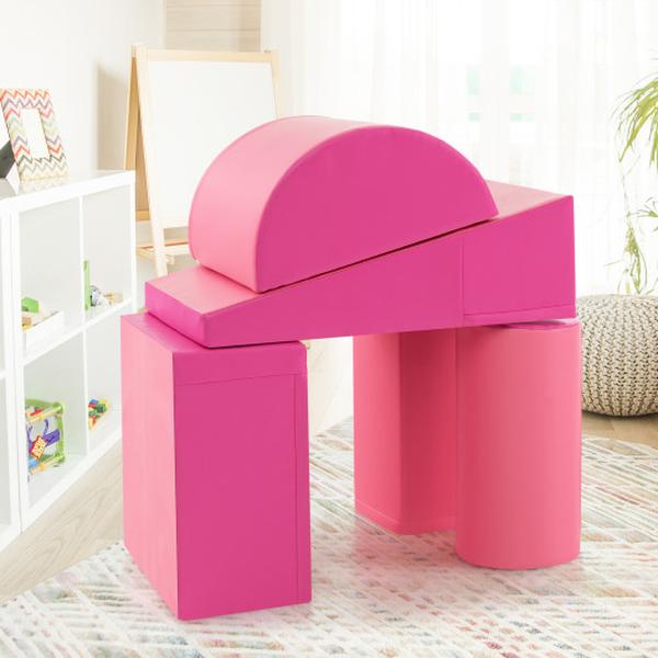 FH10095RO Kids Climb & Crawl Activity Playset, Pink - 5 Piece