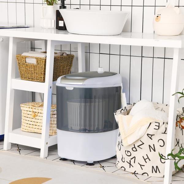 FP10768US-GR Portable Mini Washing Machine Semi-Automatic Washer & Spinner Combo with Single Tub, Grey