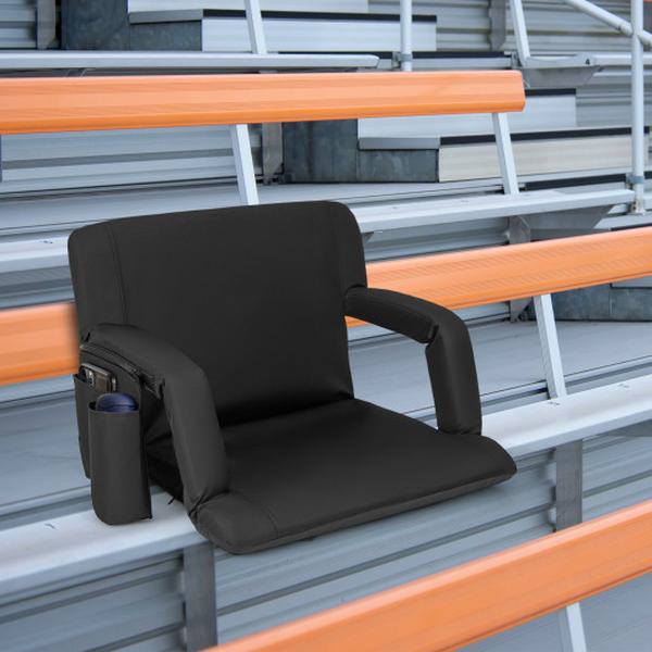Picture of Total Tactic JV11561DK-1 Bleachers Stadium Seat with Back Support 6 Adjustable Positions&#44; Black