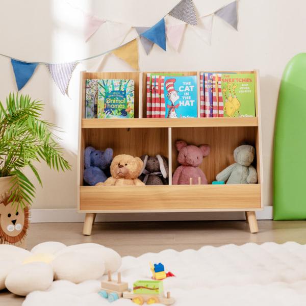 Picture of Total Tactic TP10097NA Kids 5-Cube Bookshelf & Toy Organizer with Anti-Tipping Kits-Natural