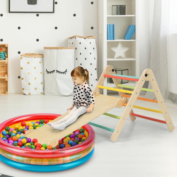 TS10124CL 3-in-1 Triangular Climbing Toys for Toddlers, Multi Color