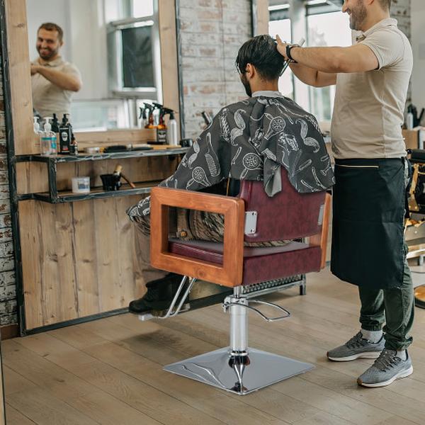 Picture of Total Tactic JB10006RE Hydraulic Barber Salon Chair for Hair Stylist with 360 Degrees Swivel&#44; Red