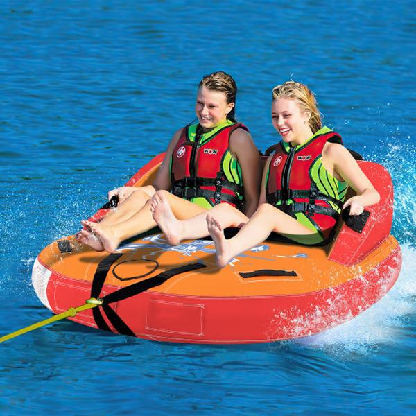 NP10994OR 2 Person Water Sport Inflatable Towable Tubes for Boating-Orange