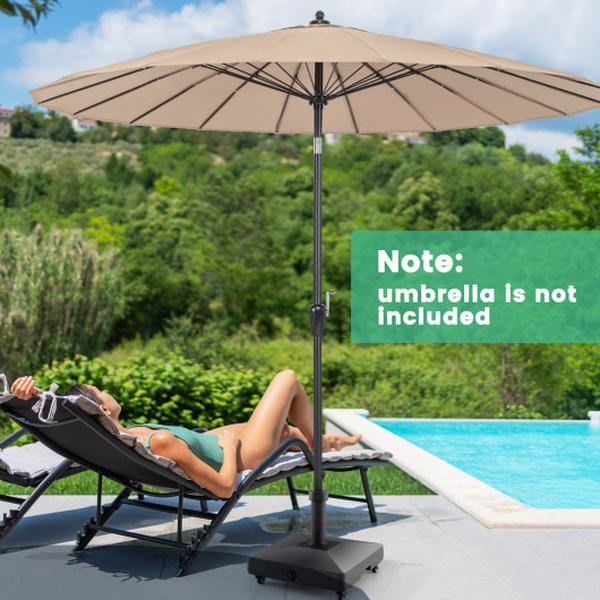 NP11683 Fillable Umbrella Base Stand with Lockable Universal Wheels