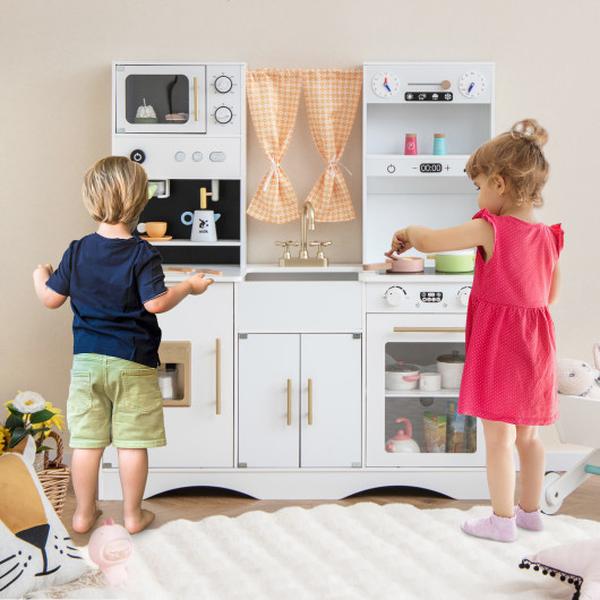 Picture of Total Tactic TM10098WH Kids Kitchen Playset with Microwave & Coffee Maker for Ages 3 Plus&#44; White