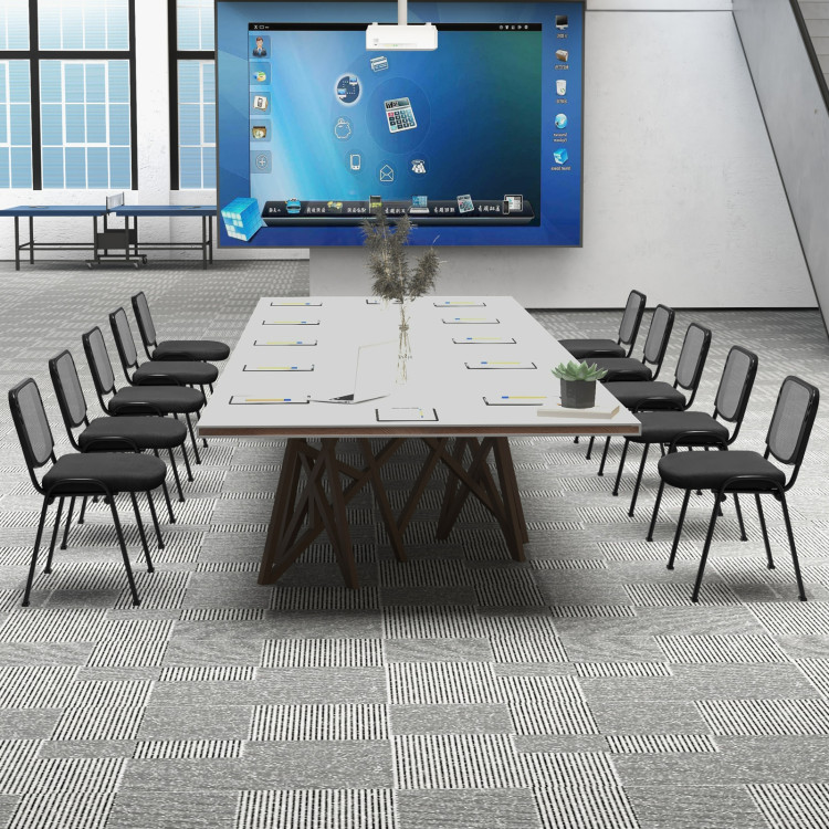 CB10454BK-5 Stackable Conference Chairs with Mesh Back - Black - Set of 5