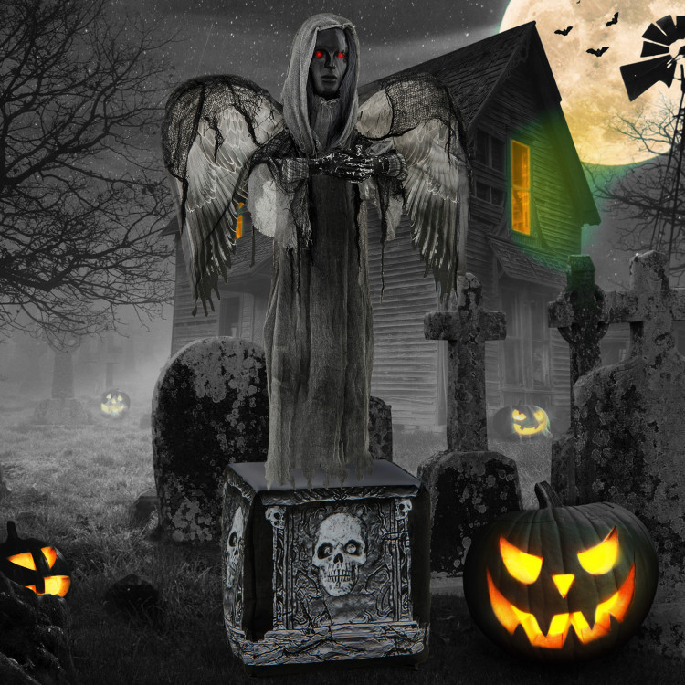 CM24706 5.5 ft. Halloween Animatronic Decoration with Light Up Eyes & Shaking Wings
