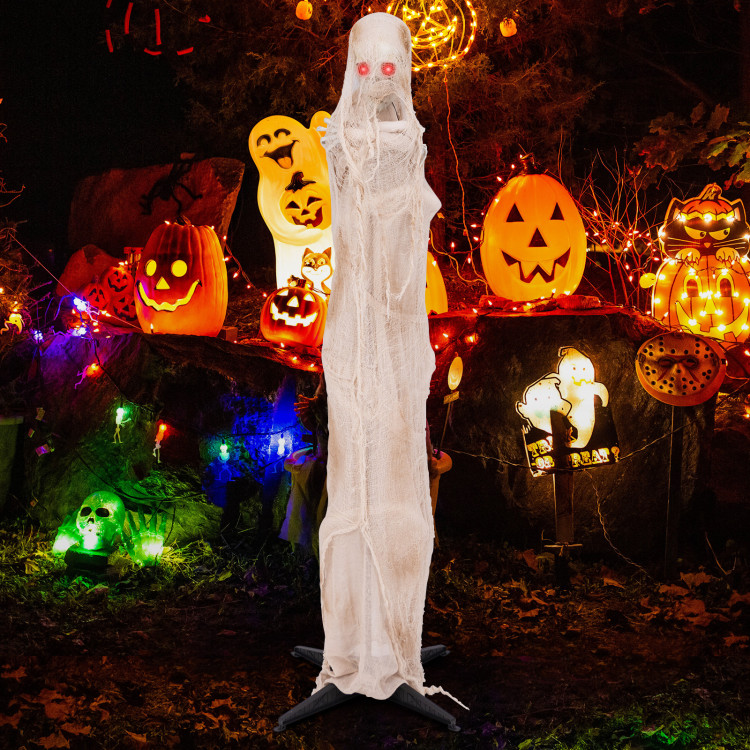 CM24704 6 ft. Halloween Animated Standing Mummy with LED Red Glowing Eyes
