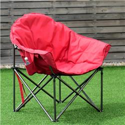 OP3639 Oversized Folding Camping Moon Chair with Cup Holder - Red -  Total Tactic