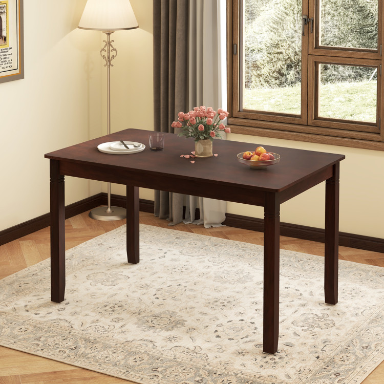KC56969CH 48 in. Wooden Dining Table for 4 People Rectangular Kitchen Table with Rubber Wood Legs - Cherry