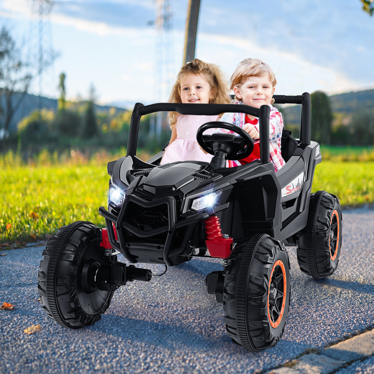 TQ10237US-DK 2-Seater Kids Ride on UTV with 2.4G Remote Control for Over 3 Years Old Children - Black