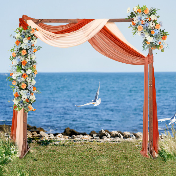 NP11810BN Wooden Wedding Arch Solid Wood Arbor Backdrop Stand for Wedding Ceremony - Square