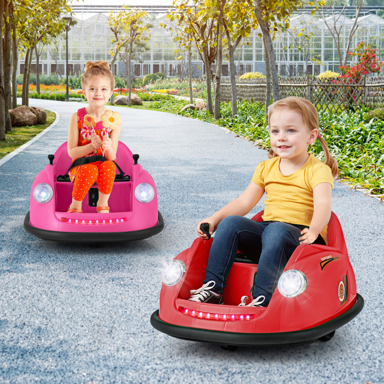TQ10265US-PI 12V Electric Kids Ride on Bumper Car Battery Powered Bumping Car with Remote Control - Pink